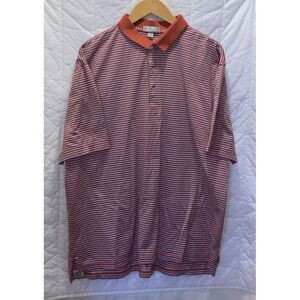 Peter Millar Red and White Striped Polo Shirt